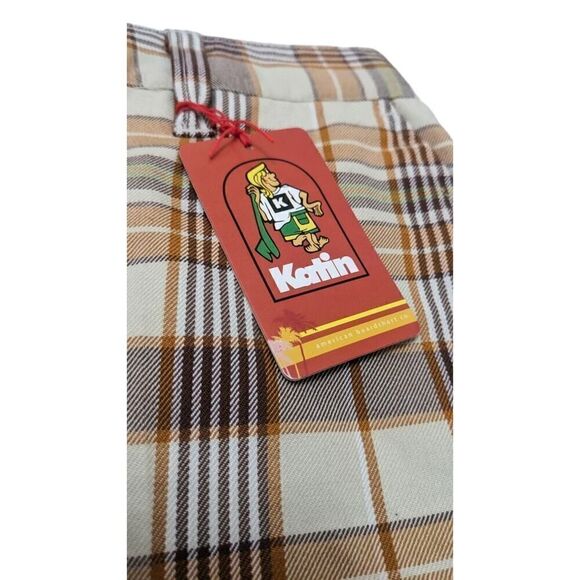 Karin Mens Size 28‎ Plaid Board Shorts Brown - Picture 3 of 8